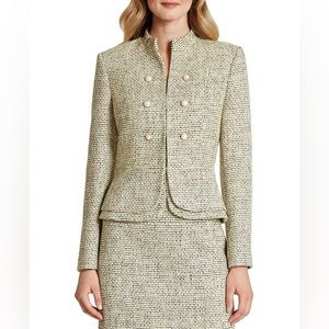 Tahari Arthur S Levine tweed Suit Jacket with pearl embellishments.